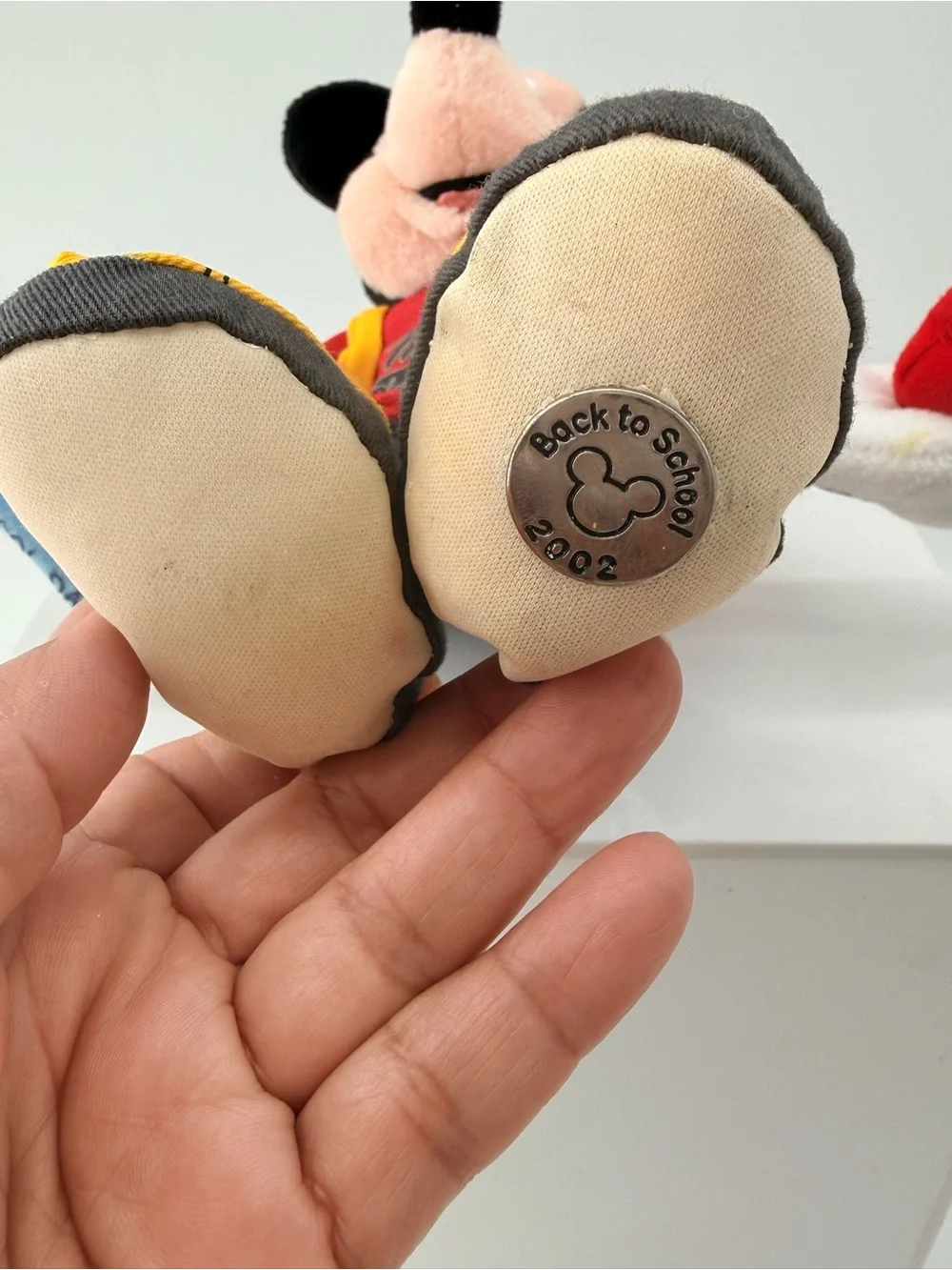 Disney Mickey Mouse Plush in Red, Black, Yellow with Blue Book